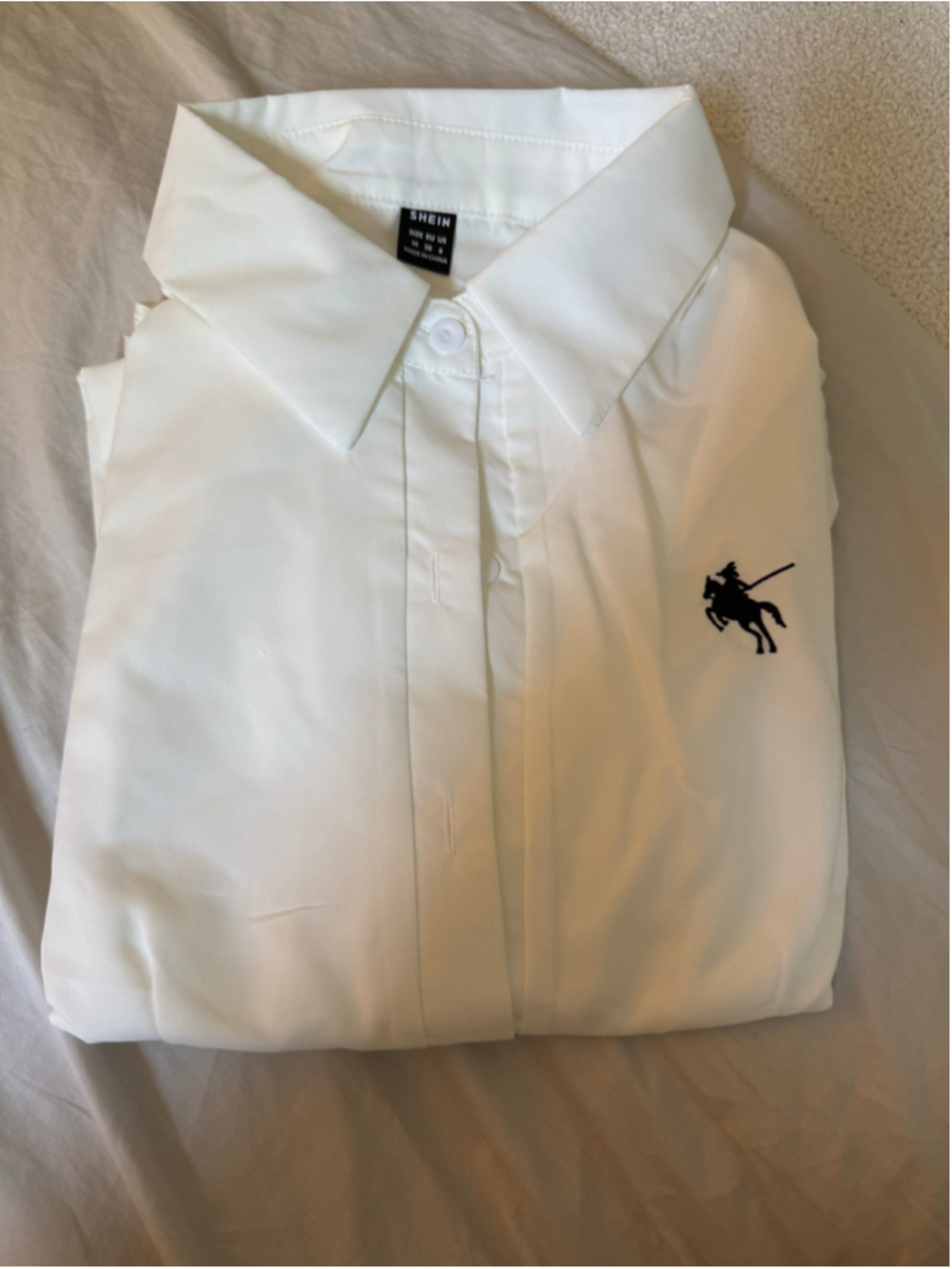 NWT Women's SHEIN Button Down Shirt Size 6 White Black